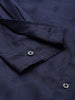 Men's Navy Blue Regular Fit Textured Textured Shirt