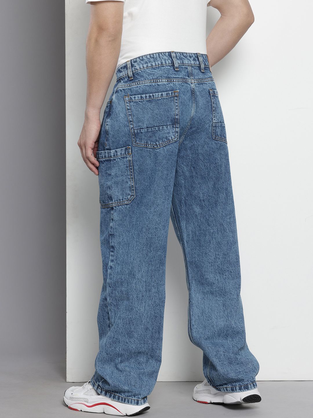 Men's Blue Wide Leg Fit Utility Jeans