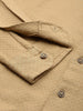 Men's Khaki Relaxed Fit Solid Resort Wear Shirt
