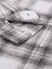 Men's White Slim Fit Checked Casual Shirt