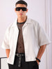 Men's Half Sleeves Boxy Fit White Shirt