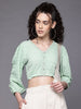 Freehand by The Indian Garage Co Women Regular Fit Textured Gathered Top