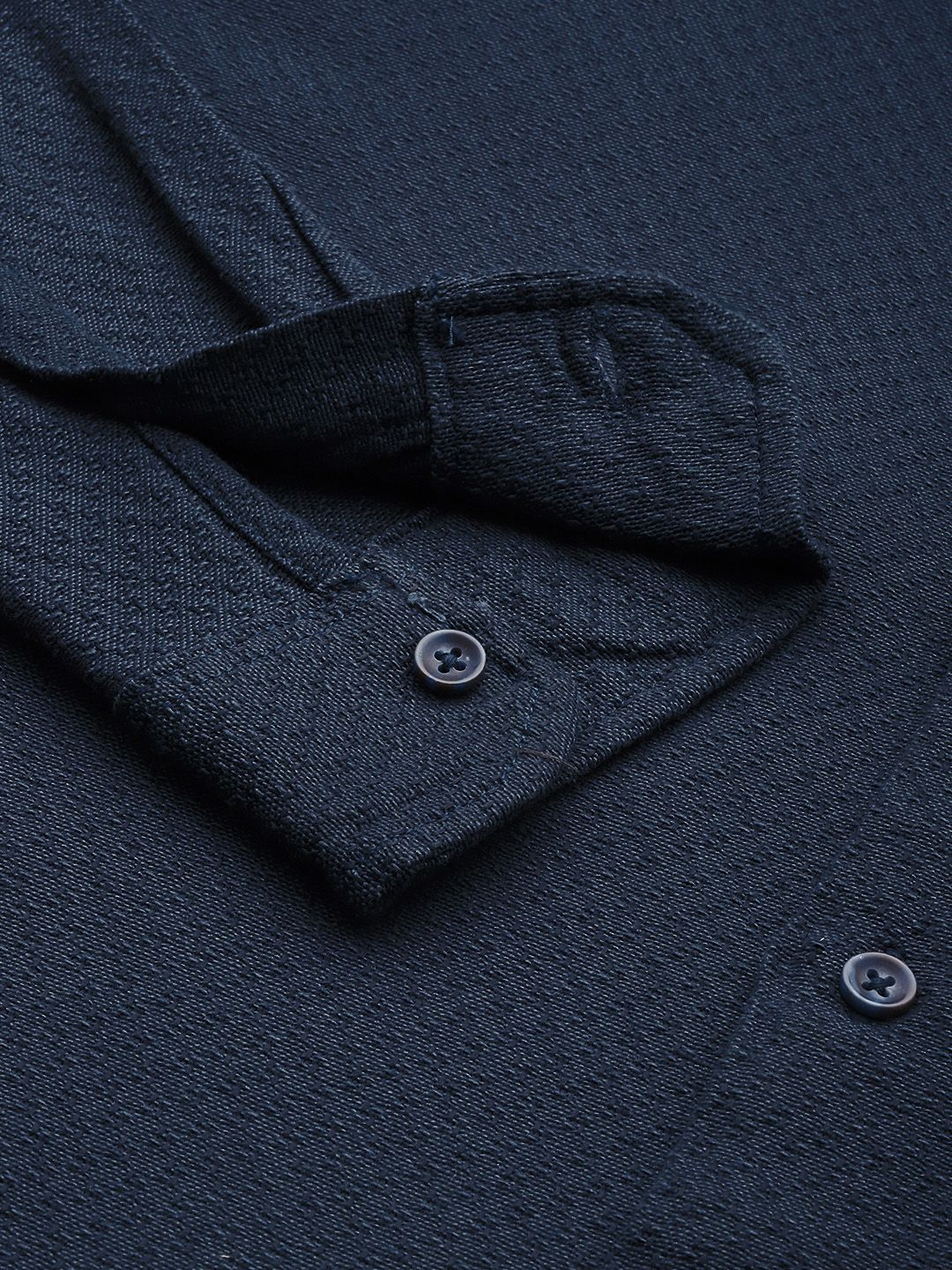 Men's Blue Relaxed Fit Solid Resort Wear Shirt