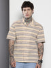 Men's Beige Relaxed Fit Printed Resort Wear Shirt