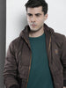 Men's Slim Fit Solid Hooded Puffer Jacket
