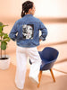 Women's Back Printed Denim Jacket