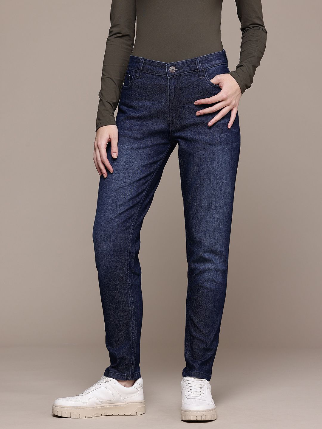 Women's Blue Slim Fit Casual Jeans