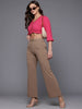 Freehand by The Indian Garage Co Women Regular Fit Textured Gathered Waist Top