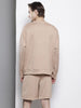 Men's Beige Self Design Relaxed Fit Coordinates