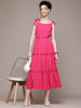 Freehand Women Fit and Flare Textured Maxi Dress