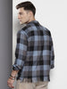 Men's Black Relaxed Fit Checked Bohemian Shirt