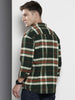 Men's Green Regular Fit Checked Casual Shirt