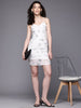 Freehand Women Fitted Floral Mesh Gathered Dress