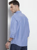 Men's Blue Slim Fit Solid Casual Shirt