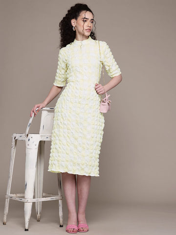 Freehand Women Fitted Textured Bodycon Dress