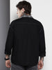 Men's Black Boxy Fit Solid Korean Street Shirt