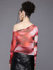 Freehand by The Indian Garage Co Women Fitted Paint Splash Party Gathered Top