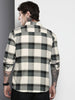 Men's Grey Regular Fit Checked Casual Shirt