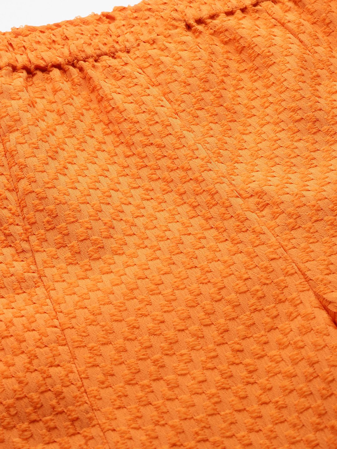 Women's Orange Flare Fit Casual Trousers