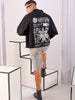 Men's Half Sleeves Boxy Fit Black Shirt
