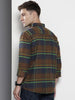Men's Navy Blue Regular Fit Checked Casual Shirt