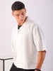 Men's Half Sleeves Boxy Fit White Shirt