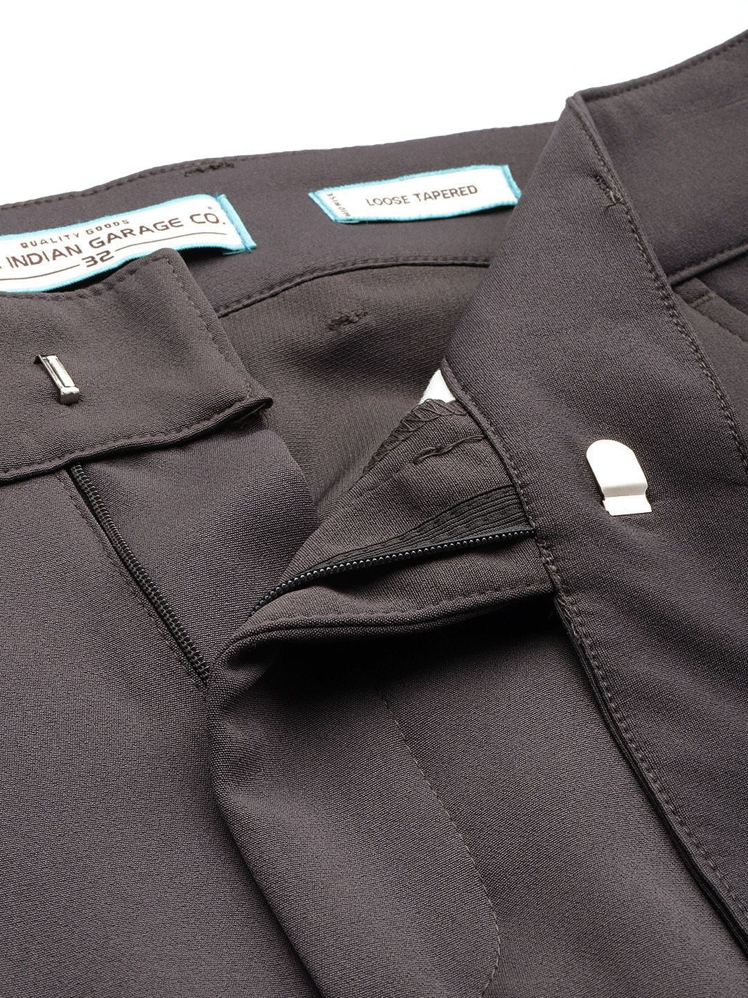 Men's Grey Loose Fit Casual Trousers