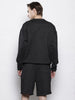 Men's Black Self Design Relaxed Fit Coordinates