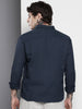 Men's Blue Relaxed Fit Solid Resort Wear Shirt