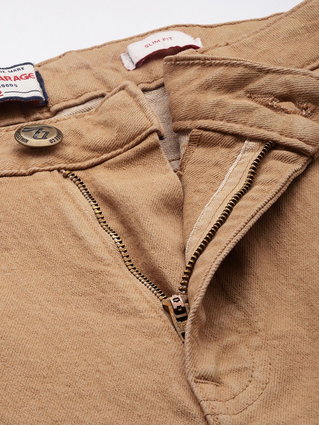 Men's Brown Slim Fit Casual Jeans
