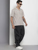 Men's Beige Relaxed Fit Printed Resort Wear Shirt