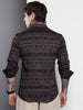 Men's Black Slim Fit Printed Party Wear Shirt