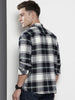 Men's Navy Blue Regular Fit Checked Casual Shirt
