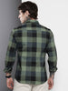Men's Green Checked Slim Fit Shirt