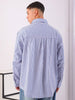 Men's Blue Sleeves Oversized Fit White Shirt