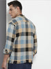 Men's Khaki Relaxed Fit Checked Bohemian Shirt
