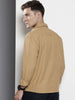 Men's Khaki Relaxed Fit Solid Resort Wear Shirt
