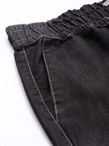 Men's Black Solid Boxy Fit Coordinates