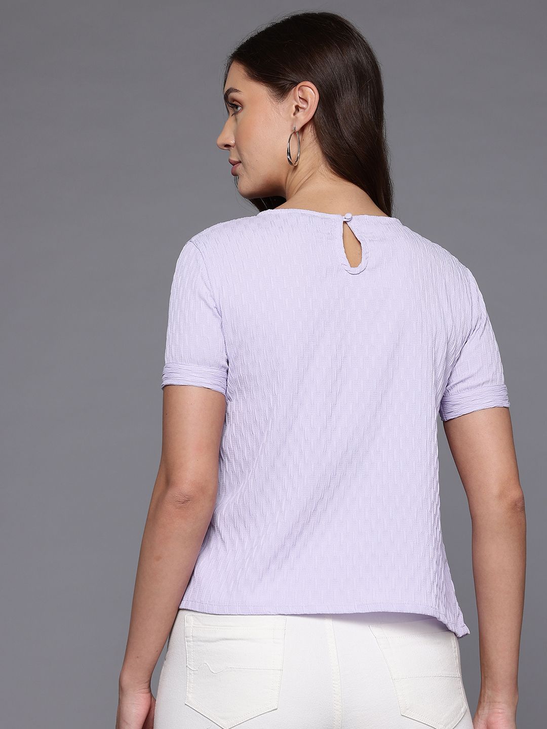 Freehand by The Indian Garage Co Women Relaxed Fit Textured Ruched Top