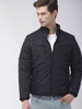 Men's Black Slim Fit Solid Casual Jacket