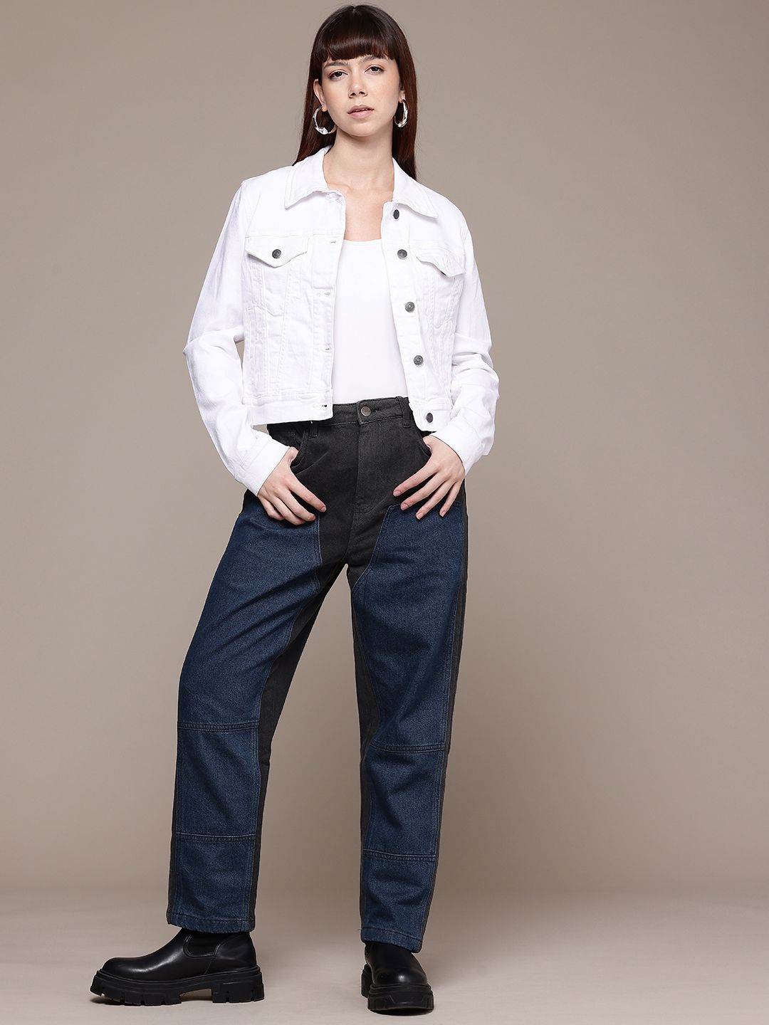 Freehand Women Carpenter Fit Solid Jeans