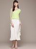 Freehand by The Indian Garage Co Women Fitted Textured Mesh Sheer Top