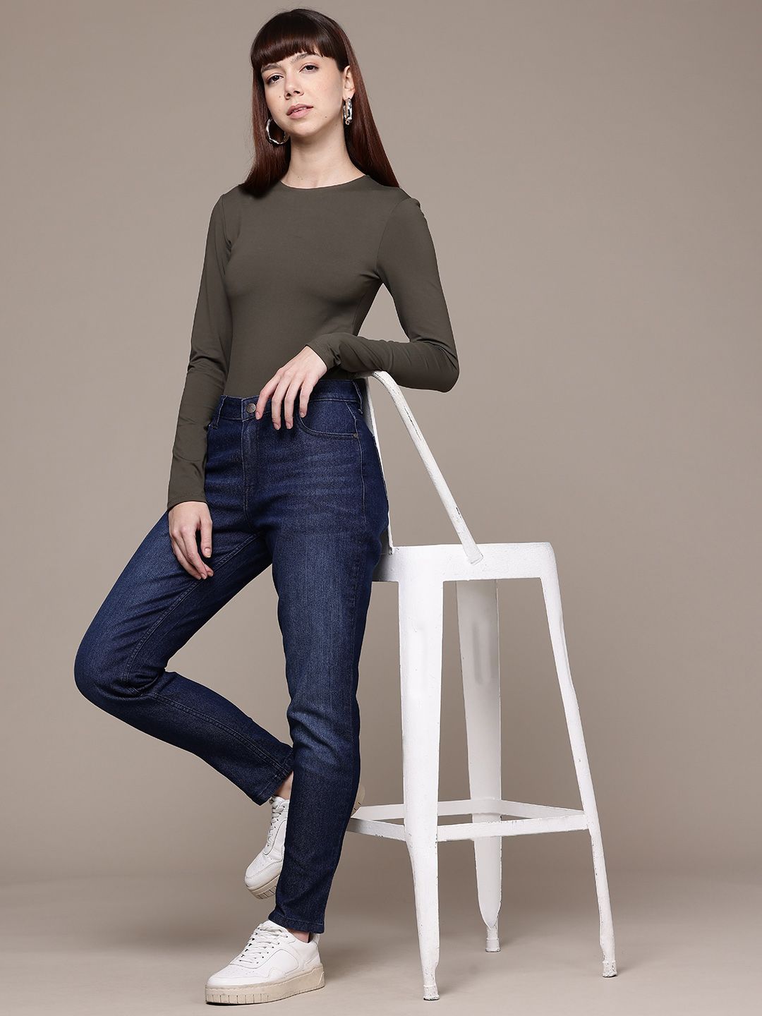 Women's Blue Slim Fit Casual Jeans