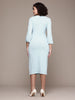 Freehand Women Fit and Flare Textured Midi Dress