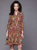 Freehand Multicolor Relaxed Fit Floral Pleated Dress