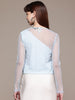 Freehand by The Indian Garage Co Women Fitted Textured Mesh Sheer Top