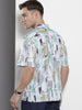 Men's White Relaxed Fit Printed Resort Wear Shirt