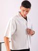 Men's Half Sleeves Boxy Fit White Shirt
