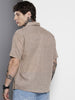 Men's Brown Relaxed Fit Textured Resort Wear Shirt