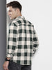 Men's Green Slim Fit Checked Casual Shirt